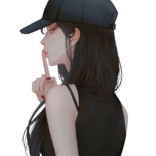 😋 donna, ragazza, shhh, segreto, silenzio, silenzio, dito, illustrazione telegram sticker