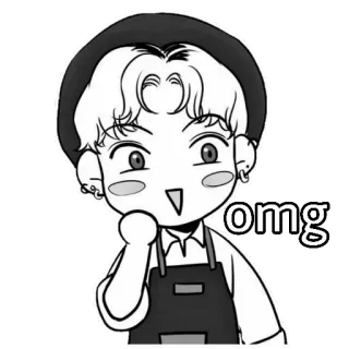 😯 omg cute, surprised, cartoon, chibi telegram sticker