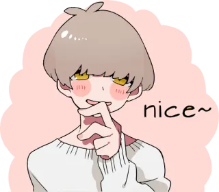 😊 nice~ dễ thương, anime, manga, kawaii, hình minh họa, nhân vật telegram sticker