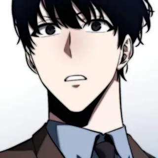 🗯 Anime, Hombre, Retrato, Serio, Ilustración, Coreano, Webtoon, Personaje telegram sticker