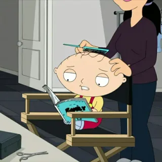 🧸 Stewie Griffin Family Guy cartoon, animated, character, baby, reading telegram sticker