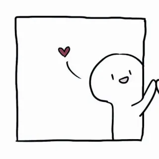 💌 милый, сердце, контур, мультфильм telegram sticker