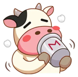 🍺 M Krowa, Zwierzę, Mleko, Słodkie, Kreskówka telegram sticker