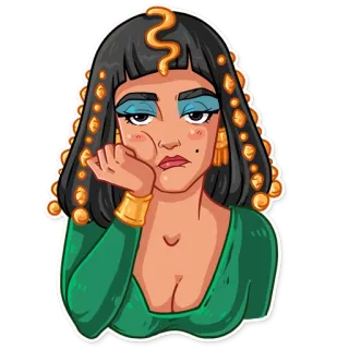 😒 Cleopatra Cleopatra, Mesir, Ratu, Kuno, Wanita, Kartun telegram sticker