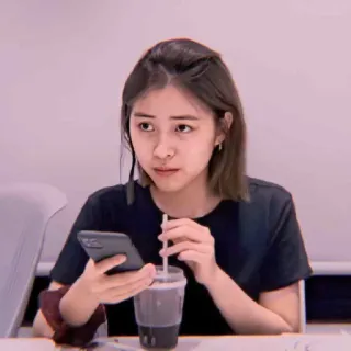 🪐 woman, girl, person, portrait, phone, drink whatsapp sticker