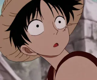 😯 Monkey D. Luffy One Piece Anime, Kartun, One Piece, Monkey D. Luffy, Luffy telegram sticker