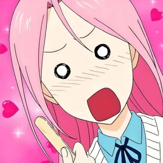 😧 애니메이션, 충격, 여자, 분홍머리, 귀여운 telegram sticker