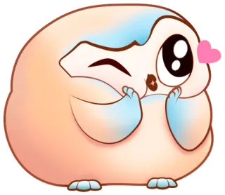 😘 słodki, sowa, emoji, kawaii, kreskówka, uroczy telegram sticker