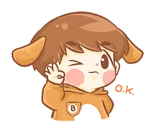 👍 o.k. ok, knipoog, schattig, goedkeuring, akkoord telegram sticker