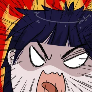 😡 Anime, Cartoon, En colère, Crier, Émotionnel, Expression faciale whatsapp sticker