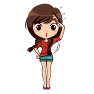 🌻 anime, girl, cartoon, surprised, curious telegram sticker