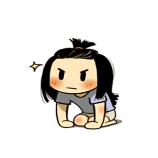 🙏 Cartoon, Wut, Sauer, Mädchen, Süß, Figur telegram sticker
