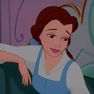 🥀 Belle Beauty and the Beast Belle, Disney, cartoon, princess, Beauty and the Beast, animated character telegram sticker