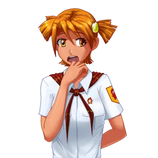 👀 Anime, Chica, Personaje, Uniforme escolar, Estrella, Cauteloso telegram sticker