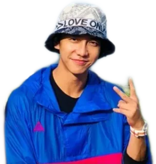 🤞 LOVE ONLY человек, мужчина, шляпа, куртка, кэжуал, мода whatsapp sticker