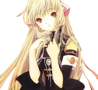 🙁 anime, manga, girl, blonde hair, red eyes, character telegram sticker