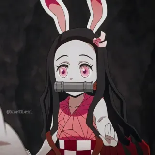 🎋 Nezuko Kamado Demon Slayer nezuko, anime, demon slayer, kelinci, imut, manga telegram sticker