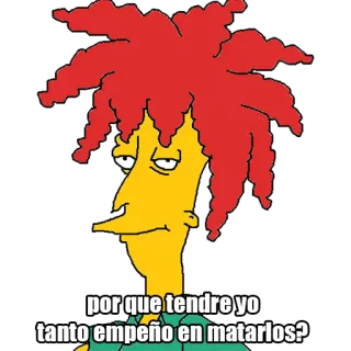 🗡 Sideshow Bob The Simpsons por que tendre yo tanto empeño en matarlos? Tahiti Bob, Les Simpson, Dessin animé, Méchant, Animation, Espagnol telegram sticker