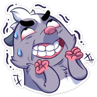 😅 Cartoon, Tier, Ausdruck, Schweiß, Verzweiflung, lustig telegram sticker