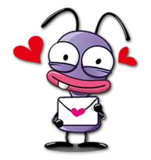 💌 dibujos animados, corazón, amor, carta, lindo, morado telegram sticker