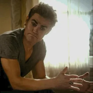 😕 Stefan Salvatore The Vampire Diaries Стефан Сальваторе, Дневники вампира, сериал, персонаж, вампир, смешной, в замешательстве telegram sticker