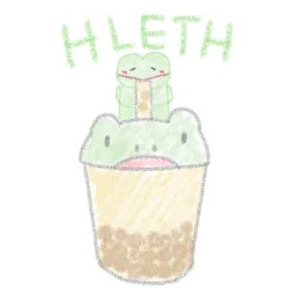 🧋 SLURP rã, boba, bubble tea, fofo, sobremesa, bebida, desenho animado telegram sticker