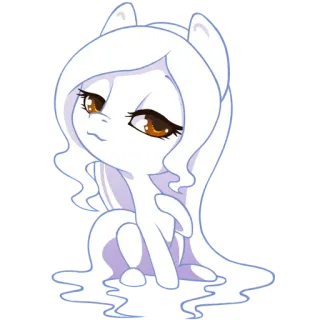 😈 poney, mignon, blanc, dessin animé, animal telegram sticker