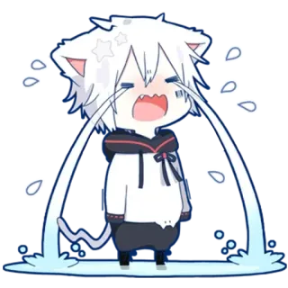 😭 crying, anime, manga, sad, tears, emotional, kawaii, cat, chibi whatsapp sticker