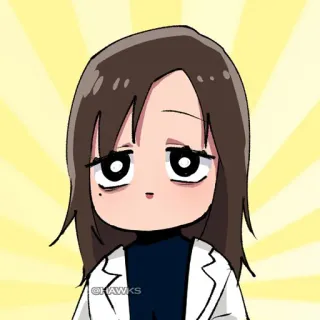 😐 @HAWKS Dessin animé, Docteur, Blouse de laboratoire, Style anime telegram sticker