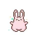 🐰 กระต่าย, น่ารัก, สีชมพู, สัตว์, พิกเซลอาร์ต, คาวาอิ telegram sticker
