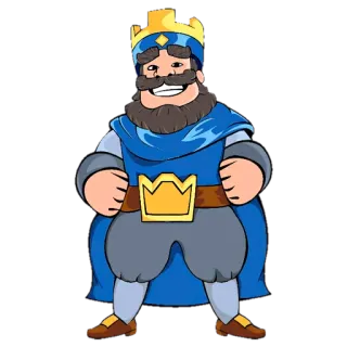 🌀 King (Clash Royale) Clash Royale roi, royal, couronne, jeu, dessin animé whatsapp sticker