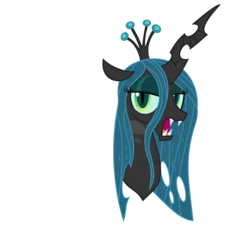 😐 Queen Chrysalis My Little Pony My Little Pony, Regina Chrysalis, villain, cartone animato, animazione telegram sticker