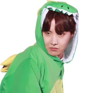 🙄 persona, costume dinosauro, celebrità, ritratto, k-pop, asiatico whatsapp sticker