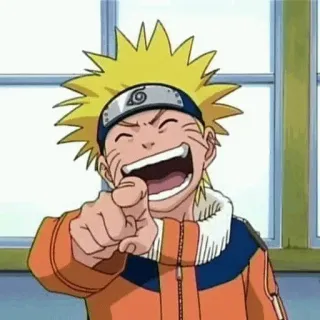 🦊 Naruto anime, manga, naruto, kreskówka, postać, uśmiechnięty, wskazujący telegram sticker
