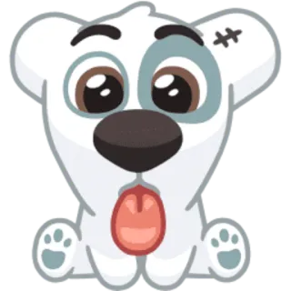 😛 animal, cute, dog, puppy, cartoon, animated telegram sticker