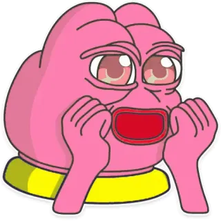 😻 Desenho animado, Triste, Rosa, Emoji, Meme, Arte digital telegram sticker