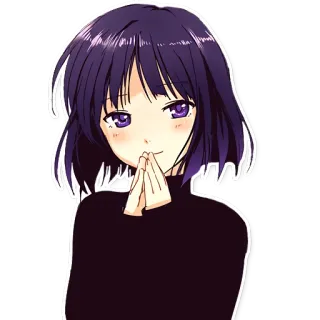 🙂 Anime, Mädchen, Manga, Süß, Lila Haare telegram sticker