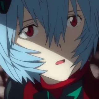 😕 Rei Ayanami Neon Genesis Evangelion アニメ, 女の子, エヴァンゲリオン, 綾波レイ, キャラクター telegram sticker
