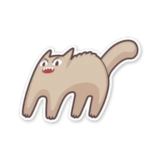 😊 gatto, arrabbiato, cartone animato, animale, carino, adesivo telegram sticker