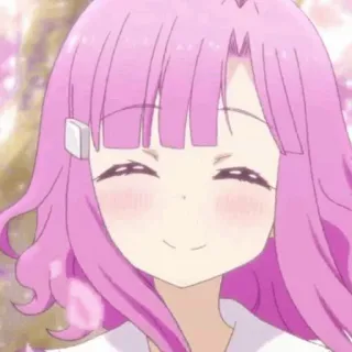 💕 Anime, Mädchen, pinke Haare, süß telegram sticker