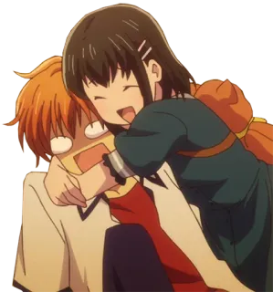 🤗 Fruits Basket аниме, объятия, мультфильм, персонажи, дружба telegram sticker