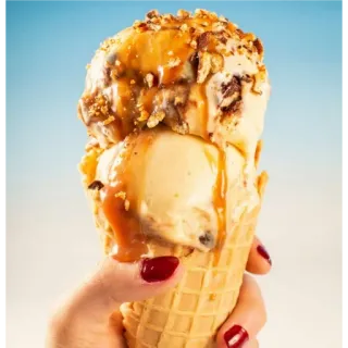 🙂 ice cream, dessert, food, cone, sweet telegram sticker