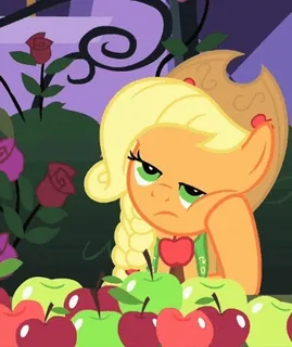 😒 Applejack My Little Pony Cartoon, Pony, Applejack, My Little Pony, Figur telegram sticker