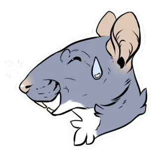 😅 rat, dessin animé, animal, autocollant, mignon telegram sticker