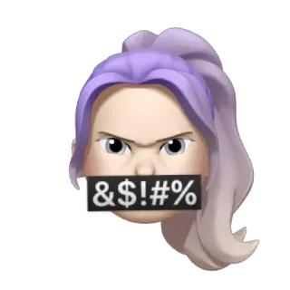 🤬 &$!#% kiểm duyệt, xúc phạm, tức giận, cảm xúc, khuôn mặt, phụ nữ telegram sticker