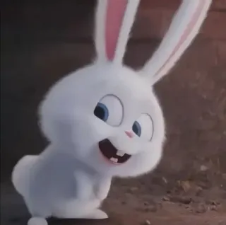 😁 Snowball The Secret Life of Pets bunny, rabbit, pet, animal, cartoon, white, fluffy, cute telegram sticker