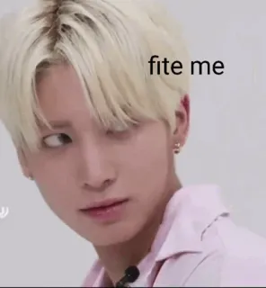 🌸 fite me 챌린지, 싸움, 밈, 유머, K팝, 화남 telegram sticker