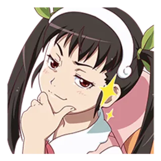 😏 Hanekawa Tsubasa Monogatari Anime, Hanekawa Tsubasa, Monogatari, Smug, Kawaii telegram sticker