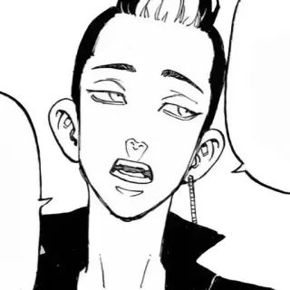 ❤️ anime, manga, character, black and white telegram sticker