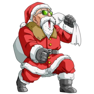 😁 Master Roshi Dragon Ball Duende Tortuga, Santa Claus, Dragon Ball, Anime, Navidad, Vacaciones, Barba, Gafas whatsapp sticker